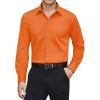 J.VER Men’s Dress Shirts Stretch Stain Shield Long Sleeve Solid Formal Shirt Business Casual Button Down Shirts(Burnt Orange)