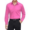 J.VER Men’s Dress Shirts Stretch Stain Shield Long Sleeve Solid Formal Shirt Business Casual Button Down Shirts(Hot Pink)