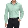 J.VER Men’s Dress Shirts Stretch Stain Shield Long Sleeve Solid Formal Shirt Business Casual Button Down Shirts(Light Green)