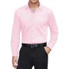 J.VER Men’s Dress Shirts Stretch Stain Shield Long Sleeve Solid Formal Shirt Business Casual Button Down Shirts(Pink)