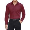 J.VER Men’s Dress Shirts Stretch Stain Shield Long Sleeve Solid Formal Shirt Business Casual Button Down Shirts(Wine Red)