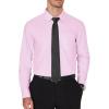J.VER Men’s Dress Shirts Wrinkle Free Long Sleeve Formal Shirt Solid Business Casual Button Down Shirts for Wedding Prom(Pink)