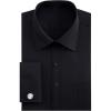 J.VER Men’s French Cuff Dress Shirts Regular Fit Long Sleeve Spread Collar Metal Cufflink(Black)