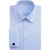 J.VER Men’s French Cuff Dress Shirts Regular Fit Long Sleeve Spread Collar Metal Cufflink(Blue)