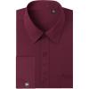 J.VER Men’s French Cuff Dress Shirts Regular Fit Long Sleeve Spread Collar Metal Cufflink(Burgundy)