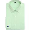 J.VER Men’s French Cuff Dress Shirts Regular Fit Long Sleeve Spread Collar Metal Cufflink(Green)