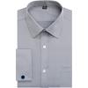 J.VER Men’s French Cuff Dress Shirts Regular Fit Long Sleeve Spread Collar Metal Cufflink(Grey)