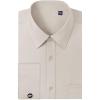 J.VER Men’s French Cuff Dress Shirts Regular Fit Long Sleeve Spread Collar Metal Cufflink(Light Khaki)