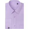 J.VER Men’s French Cuff Dress Shirts Regular Fit Long Sleeve Spread Collar Metal Cufflink(Light Purple)