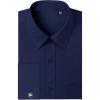 J.VER Men’s French Cuff Dress Shirts Regular Fit Long Sleeve Spread Collar Metal Cufflink(Navy Blue)