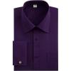 J.VER Men’s French Cuff Dress Shirts Regular Fit Long Sleeve Spread Collar Metal Cufflink(Purple)