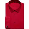 J.VER Men’s French Cuff Dress Shirts Regular Fit Long Sleeve Spread Collar Metal Cufflink(Red)