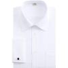 J.VER Men’s French Cuff Dress Shirts Regular Fit Long Sleeve Spread Collar Metal Cufflink(White)