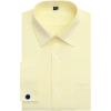 J.VER Men’s French Cuff Dress Shirts Regular Fit Long Sleeve Spread Collar Metal Cufflink(Yellow)