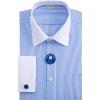 J.VER Men’s French Cuff Dress Shirts Regular Fit Striped Long Sleeve Spread Collar Metal Cufflink