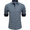 J.VER Men’s Printed Dress Shirts Casual Long Sleeve Stylish Button Down Shirt(A-grey Blue+printed)
