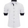 J.VER Men’s Printed Dress Shirts Casual Long Sleeve Stylish Button Down Shirt(White+printed)