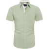 J.VER Men’s Short Sleeve Dress Shirts Stretch Wrinkle Free Casual Button Down Shirts with Pocket for Business Wedding(Sage Green)