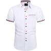 J.VER Men’s Short Sleeve Dress Shirts Stretch Wrinkle Free Casual Button Down Shirts with Pocket for Business Wedding(White Style)