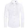 J.VER Men’s Tuxedo Shirt Formal Dress Shirt Pleated Long Sleeve Button Down Shirts for Prom Party Wedding(Solid White)