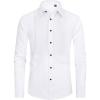 J.VER Men’s Tuxedo Shirt Formal Dress Shirt Pleated Long Sleeve Button Down Shirts for Prom Party Wedding(White)