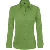 J.VER Womens Dress Shirts Long Sleeve Button Down Shirt Wrinkle-Free Business Casual Blouse Office Work Tops(Forest Green)
