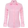 J.VER Womens Dress Shirts Long Sleeve Button Down Shirt Wrinkle-Free Business Casual Blouse Office Work Tops(Pink)