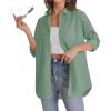J.VER Womens Oversized Button Down Shirts Casual Long Sleeve Lightweight Breathable Solid Cotton Blouse Office Dress Shirt(Sage Green)