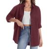 J.VER Womens Oversized Button Down Shirts Casual Long Sleeve Lightweight Breathable Solid Cotton Blouse Office Dress Shirt(Wine Red)