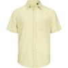 J.VER Men’s Linen Short Sleeve Shirts Cotton Casual Lightweight Button Down Shirt Beach Vacation Summer Tops with Pocket(Creamy Yellow)
