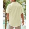 J.VER Men’s Linen Short Sleeve Shirts Cotton Casual Lightweight Button Down Shirt Beach Vacation Summer Tops with Pocket(Creamy Yellow)