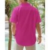 J.VER Men’s Linen Short Sleeve Shirts Cotton Casual Lightweight Button Down Shirt Beach Vacation Summer Tops with Pocket(Rose)