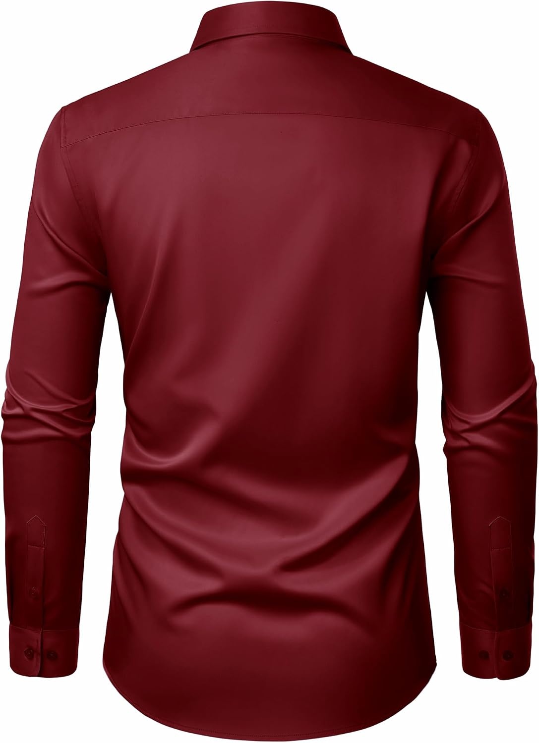 image:imageJVER Mens Dress Shirts Stretch Stain Shield Button Down Shirt Wrinkle Resistant Business Long Sleeve Shirt with PocketBurgundy
