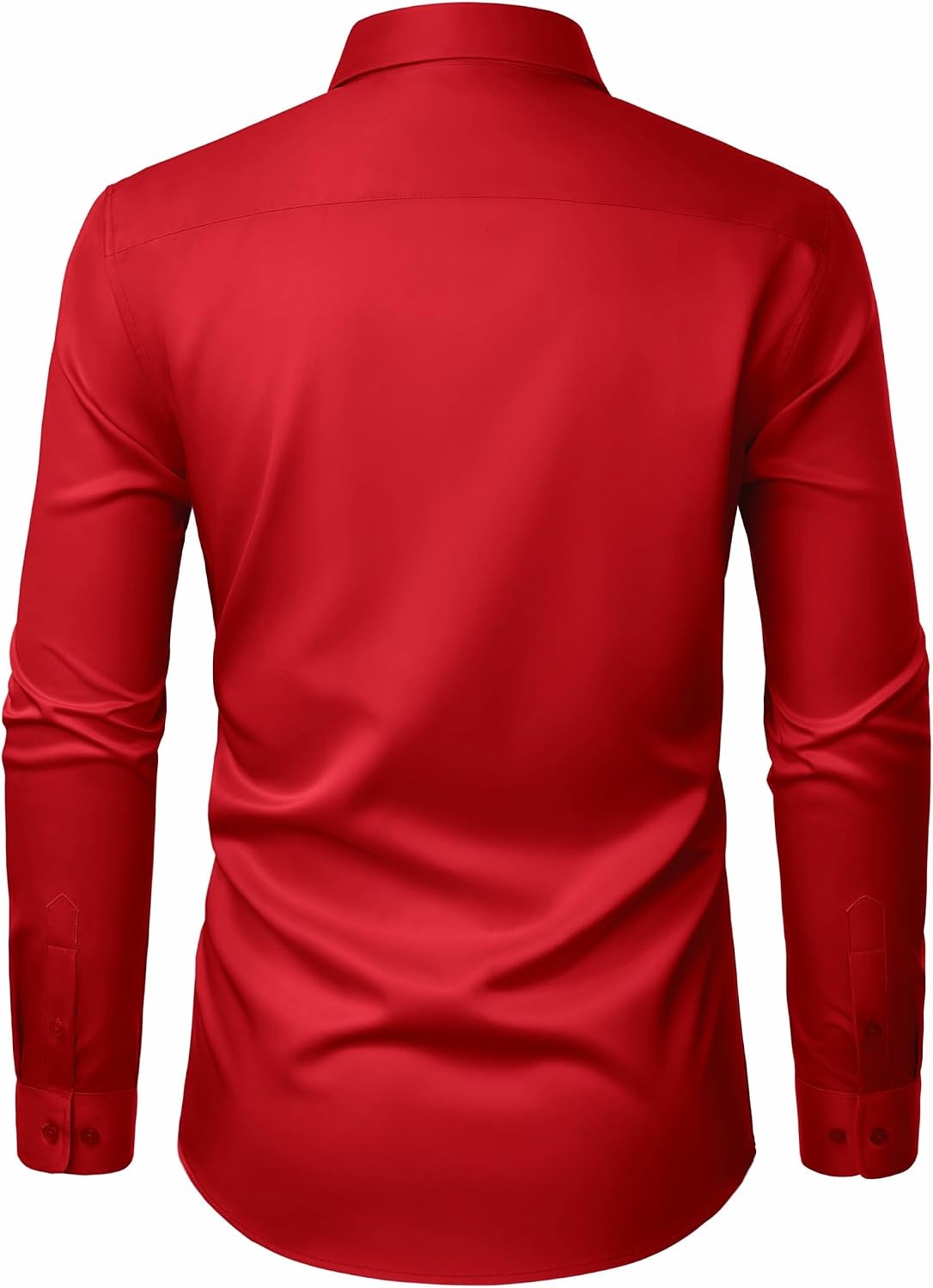 image:imageJVER Mens Dress Shirts Stretch Stain Shield Button Down Shirt Wrinkle Resistant Business Long Sleeve Shirt with PocketRed