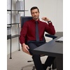 J.VER Men’s Dress Shirts Stretch Stain Shield Button Down Shirt Wrinkle Resistant Business Long Sleeve Shirt with Pocket(Burgundy)