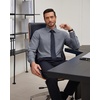 J.VER Men’s Dress Shirts Stretch Stain Shield Button Down Shirt Wrinkle Resistant Business Long Sleeve Shirt with Pocket(Grey)