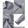 J.VER Men’s Dress Shirts Stretch Stain Shield Button Down Shirt Wrinkle Resistant Business Long Sleeve Shirt with Pocket(Grey)