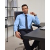 J.VER Men’s Dress Shirts Stretch Stain Shield Button Down Shirt Wrinkle Resistant Business Long Sleeve Shirt with Pocket(Light Blue)
