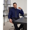 J.VER Men’s Dress Shirts Stretch Stain Shield Button Down Shirt Wrinkle Resistant Business Long Sleeve Shirt with Pocket(Navy Blue)
