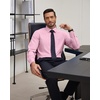 J.VER Men’s Dress Shirts Stretch Stain Shield Button Down Shirt Wrinkle Resistant Business Long Sleeve Shirt with Pocket(Pink)
