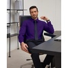 J.VER Men’s Dress Shirts Stretch Stain Shield Button Down Shirt Wrinkle Resistant Business Long Sleeve Shirt with Pocket(Purple)