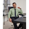 J.VER Men’s Dress Shirts Stretch Stain Shield Button Down Shirt Wrinkle Resistant Business Long Sleeve Shirt with Pocket(Sage Green)