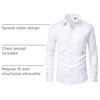 J.VER Men’s Dress Shirts Stretch Stain Shield Button Down Shirt Wrinkle Resistant Business Long Sleeve Shirt with Pocket(White)