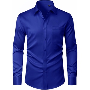 J.VER Men’s Dress Shirts Stretch Stain Shield Button Down Shirt Wrinkle Resistant Business Long Sleeve Shirt with Pocket(Royal Blue)