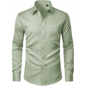 J.VER Men’s Dress Shirts Stretch Stain Shield Button Down Shirt Wrinkle Resistant Business Long Sleeve Shirt with Pocket(Sage Green)
