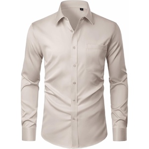 J.VER Men’s Dress Shirts Stretch Stain Shield Button Down Shirt Wrinkle Resistant Business Long Sleeve Shirt with Pocket(Tan)