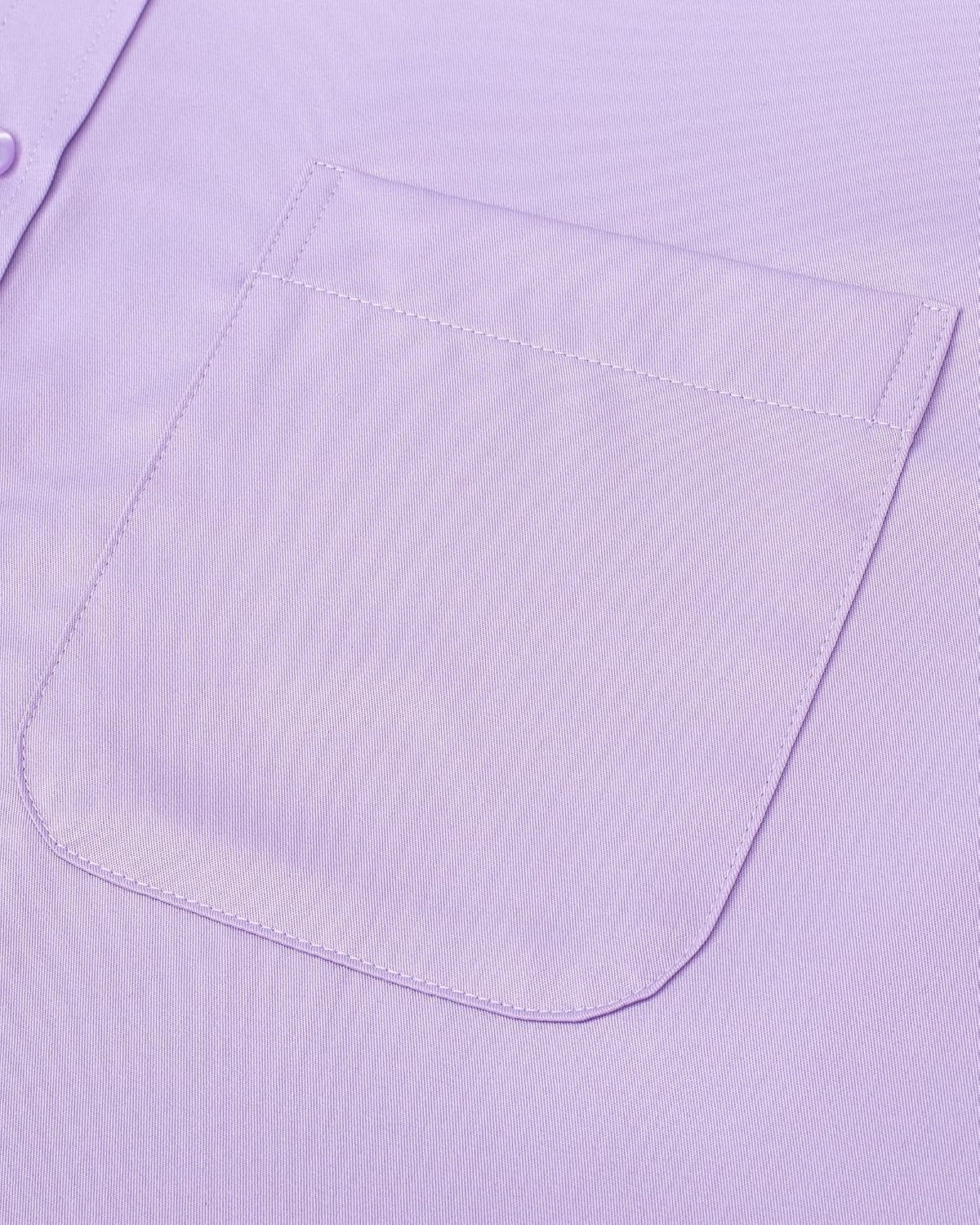 image:imageJVER Mens French Cuff Dress Shirts Regular Fit Long Sleeve Dress ShirtLight Purple