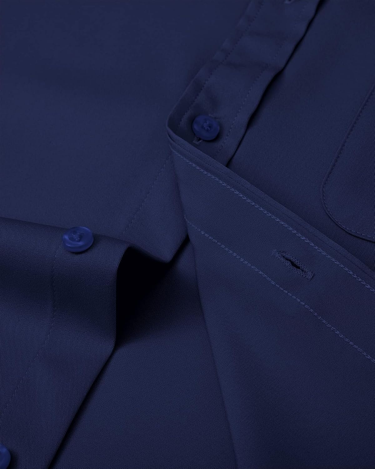 image:imageJVER Mens French Cuff Dress Shirts Regular Fit Long Sleeve Dress ShirtNavy Blue