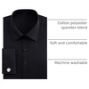 J.VER Men’s French Cuff Dress Shirts Regular Fit Long Sleeve Dress Shirt(Black)