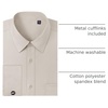 J.VER Men’s French Cuff Dress Shirts Regular Fit Long Sleeve Dress Shirt(Light Khaki)